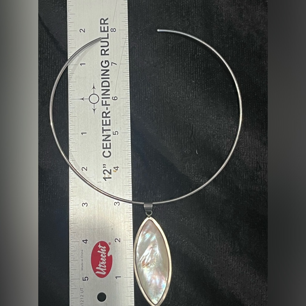 Mother of pearl sterling silver choker - Picture 2 of 4
